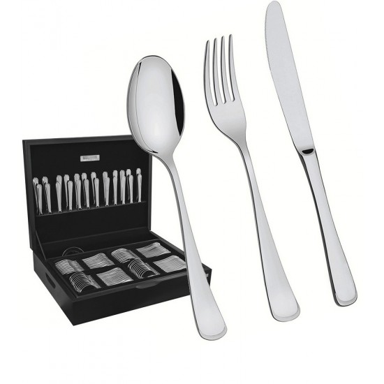 Faqueiro 101 Peças Mônaco Em Aço Inox Tramontina Com Estojo De Madeira